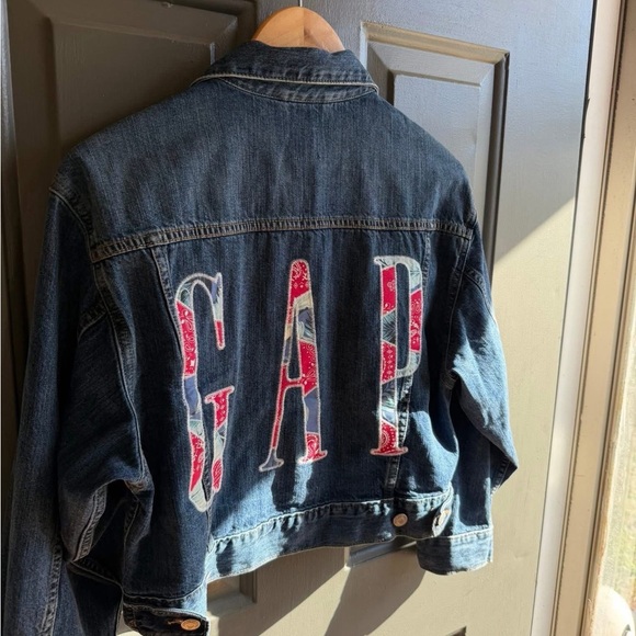 Gap Cropped Logo Jacket Bandana Print Size Small - Picture 3 of 4